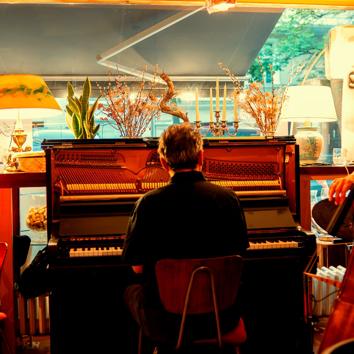 The pianist by candlelight at a Modi evening