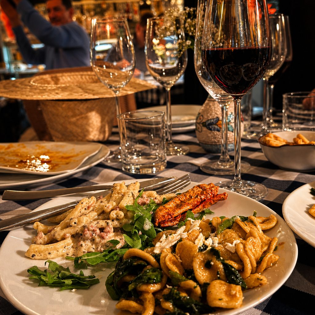 Pasta and southern Italian wine by candlelight at Modi